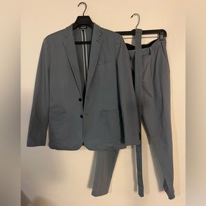 EXPRESS Slim Dusty Blue Cropped Suit